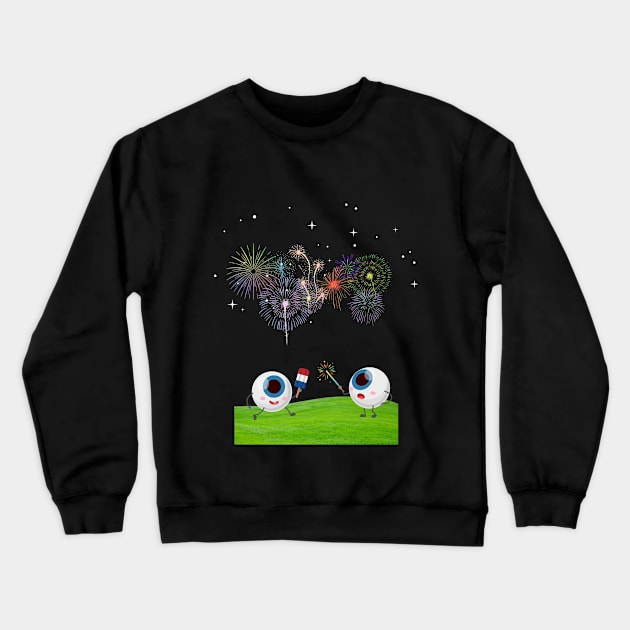 Eye see Fireworks Crewneck Sweatshirt by Indiana Opticians Association